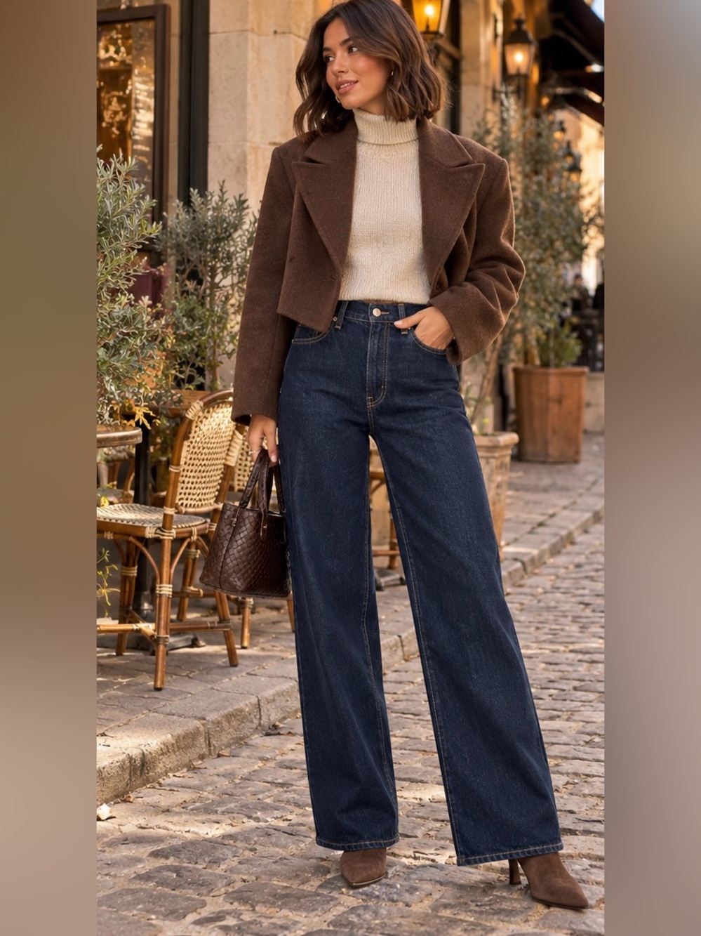 Levi's Dark Indigo Wide-Leg High-Rise Jeans